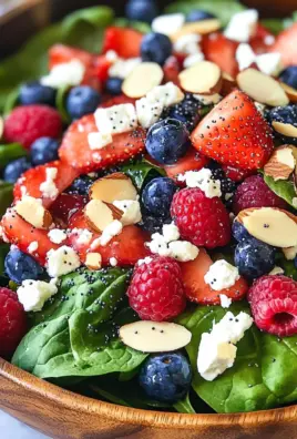 Spinach Berry Salad with Sweet Poppy Seed Dressing