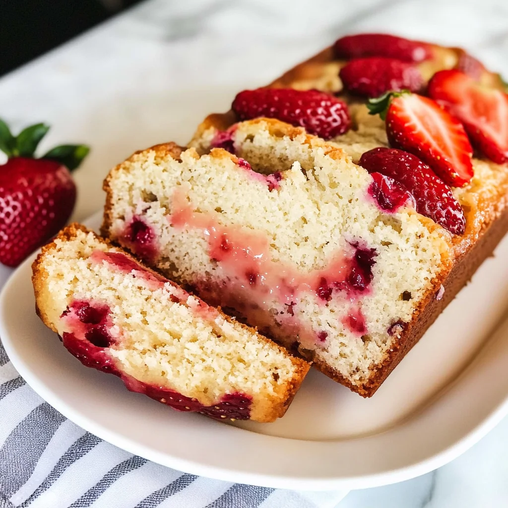 Strawberry Quick Bread with Fresh Berries