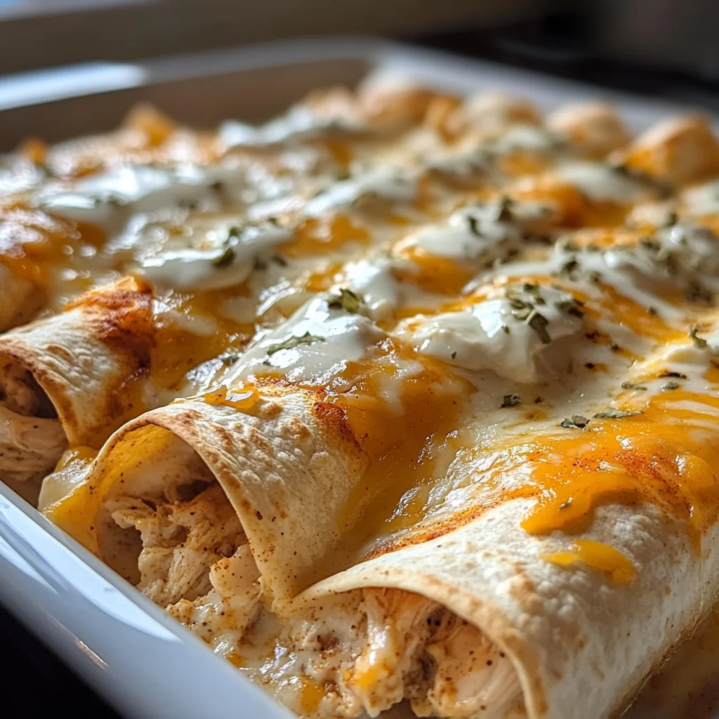 38g Protein Chicken Enchiladas with Dreamy White Sauce