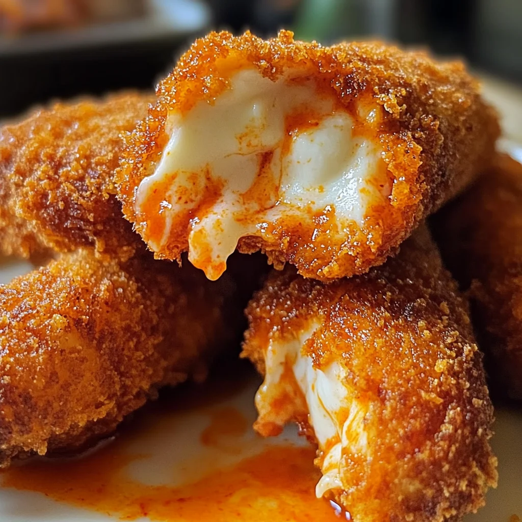 Air Fryer Buffalo Chicken Mozzarella Sticks