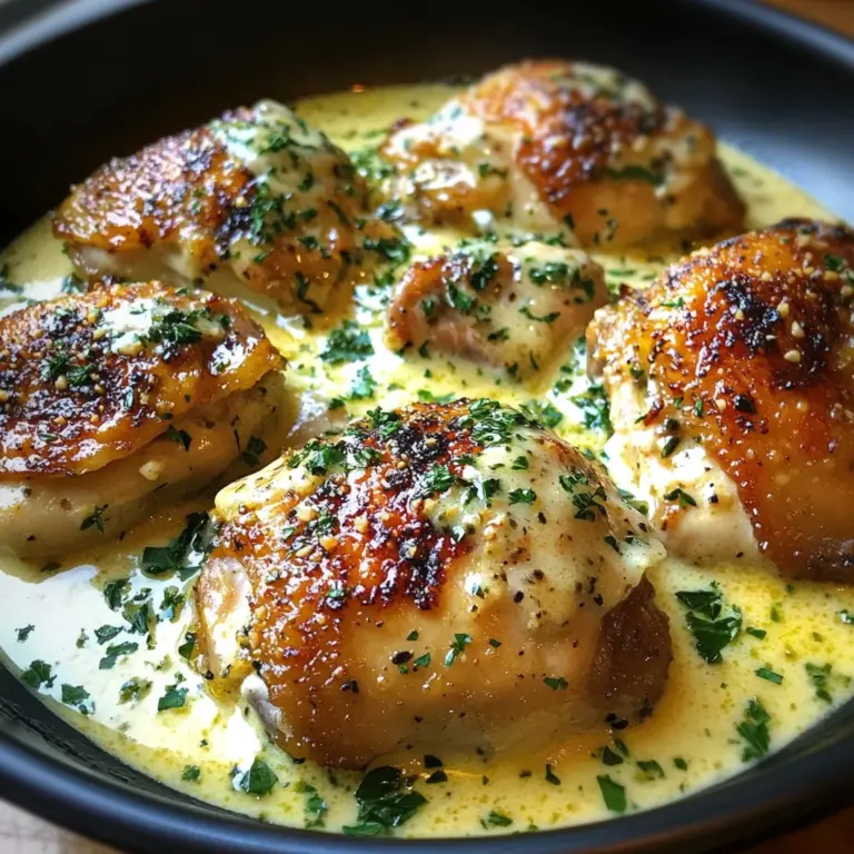 Bobby Flay Chicken Thighs with Creamy Garlic Sauce