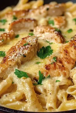 Cheesy Garlic Parmesan Chicken Pasta Skillet