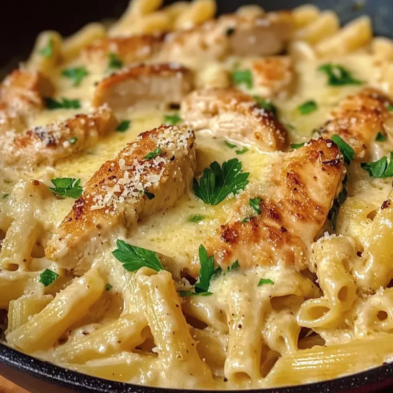 Cheesy Garlic Parmesan Chicken Pasta Skillet