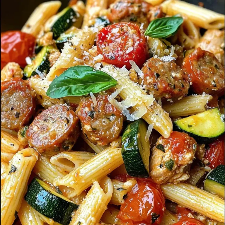 Chicken Sausage Pasta with Zucchini and Tomatoes