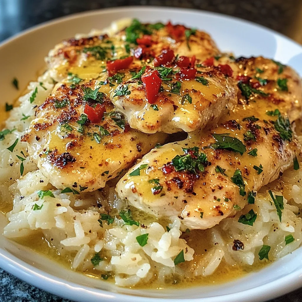 Chicken Scampi with Garlic Parmesan Rice