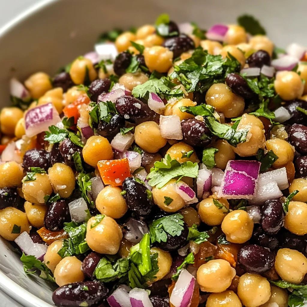 Chickpea and Black Bean Salad (The Easiest, Zestiest Recipe!)