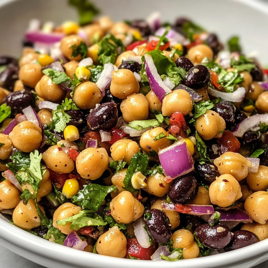 Chickpea and Black Bean Salad (The Easiest, Zestiest Recipe!)