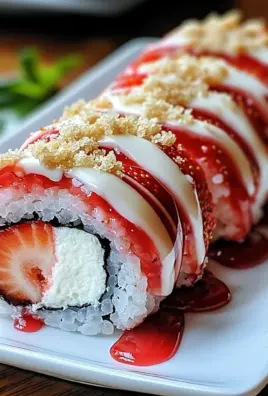 Creative & Cute Strawberry Shortcake Sushi Roll Dessert Recipe