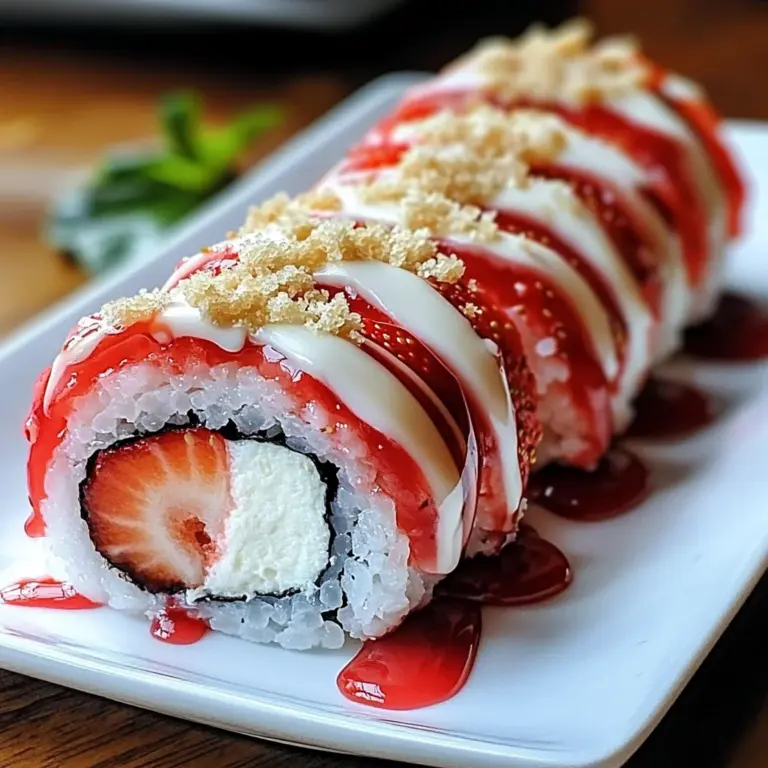Creative & Cute Strawberry Shortcake Sushi Roll Dessert Recipe