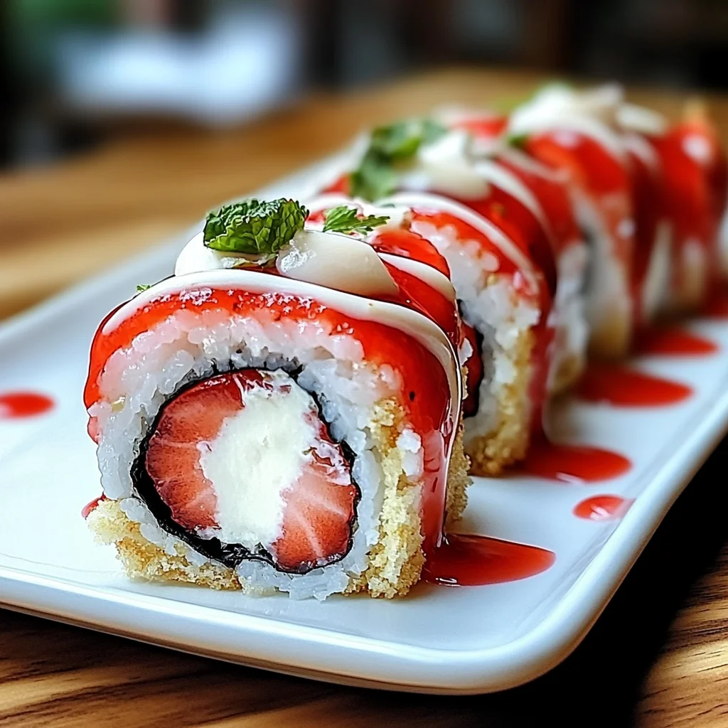 Creative & Cute Strawberry Shortcake Sushi Roll Dessert Recipe