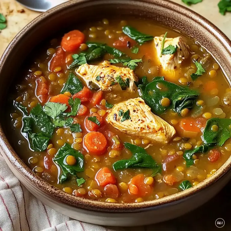 Easy Chicken Lentil Soup - theamazingfood