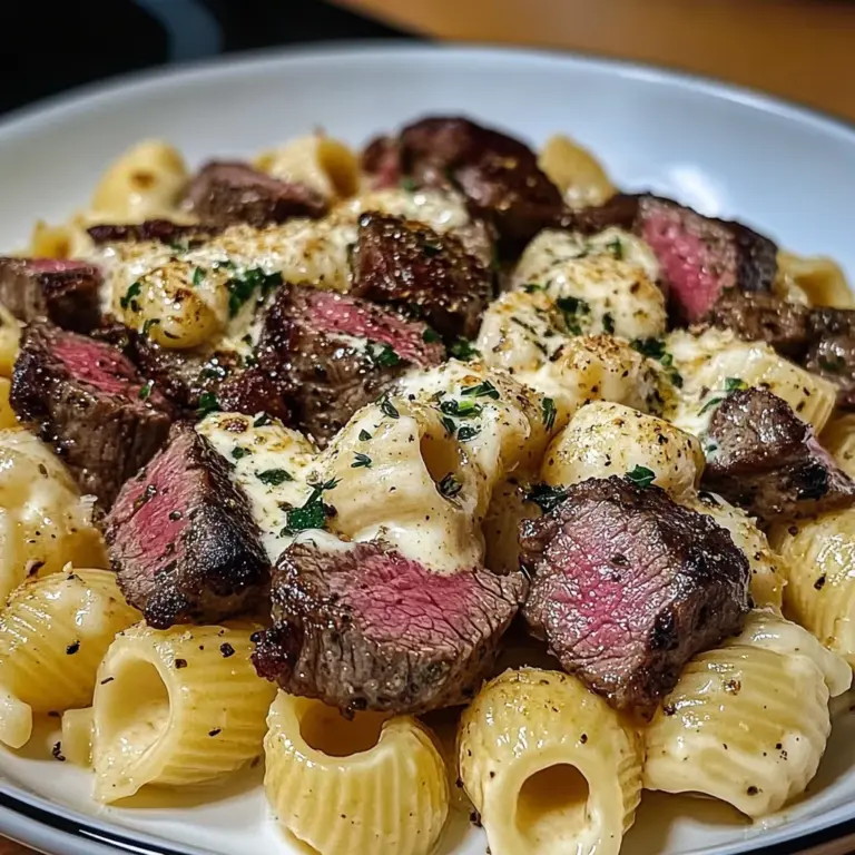 Garlic Herb Steak Bites with Cheesy Shells