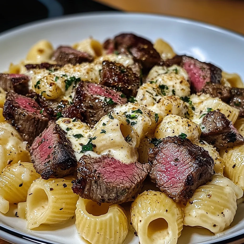 Garlic Herb Steak Bites with Cheesy Shells