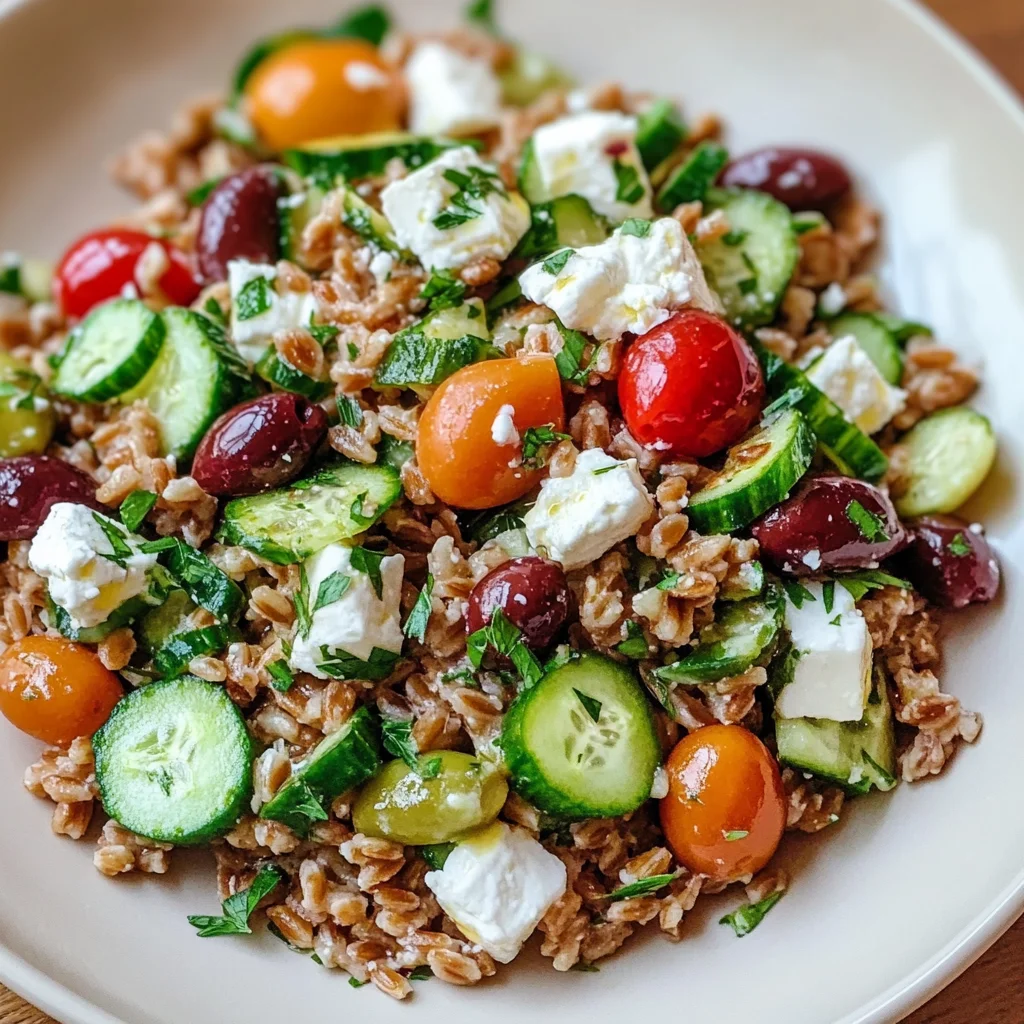 Mediterranean Farro Cucumber Feta