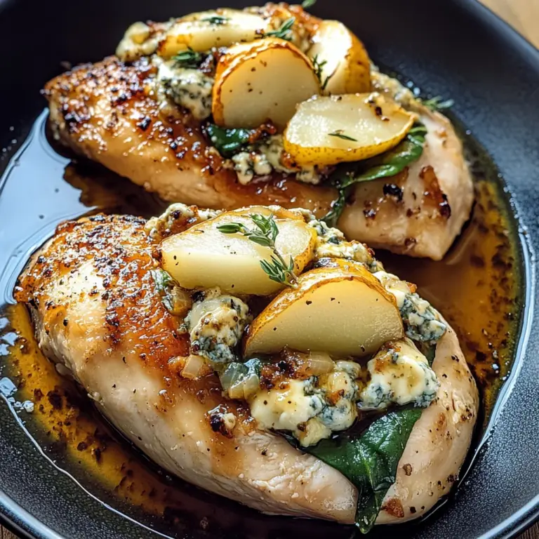 Pear and Gorgonzola Stuffed Chicken