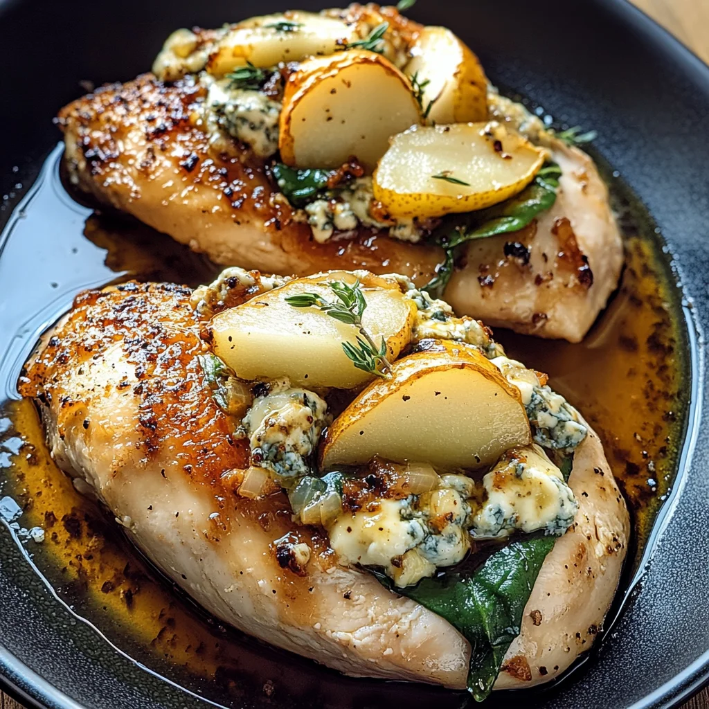 Pear and Gorgonzola Stuffed Chicken