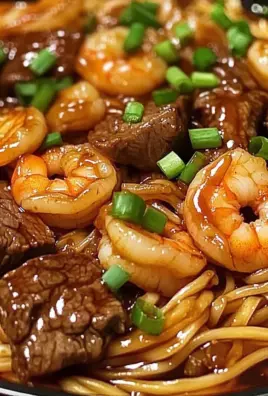 Shrimp and Steak Teriyaki Noodles