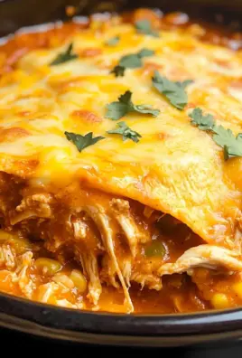 Slow Cooker Chicken Enchilada Casserole