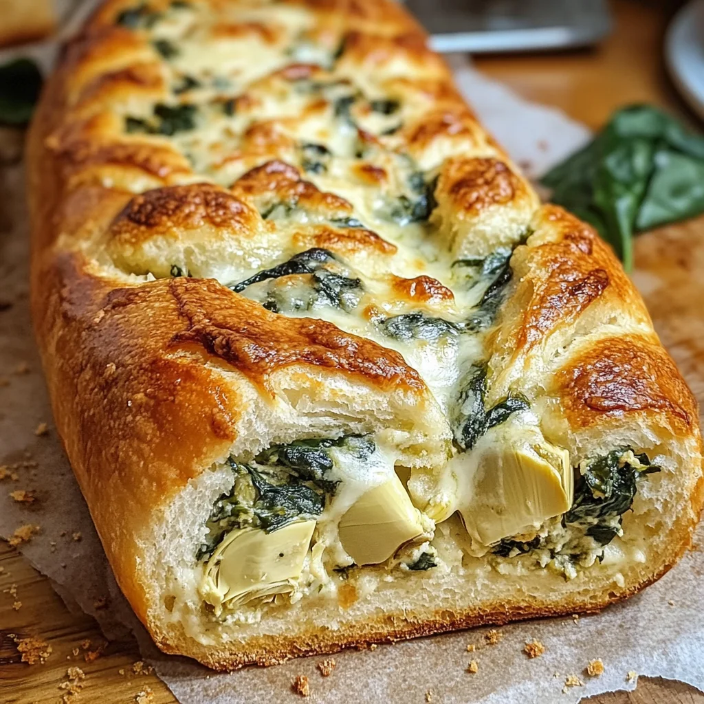 Spinach and Artichoke Stuffed Bread