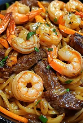 Steak and Shrimp Stir-Fried Noodles