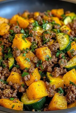 Sweet Potato & Zucchini Ground Beef Skillet