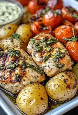 Tuscan Garlic Chicken & Potatoes with Pesto Cream