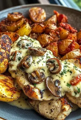 Tuscan Lemon Garlic Chicken Alfredo with Parmesan Potatoes